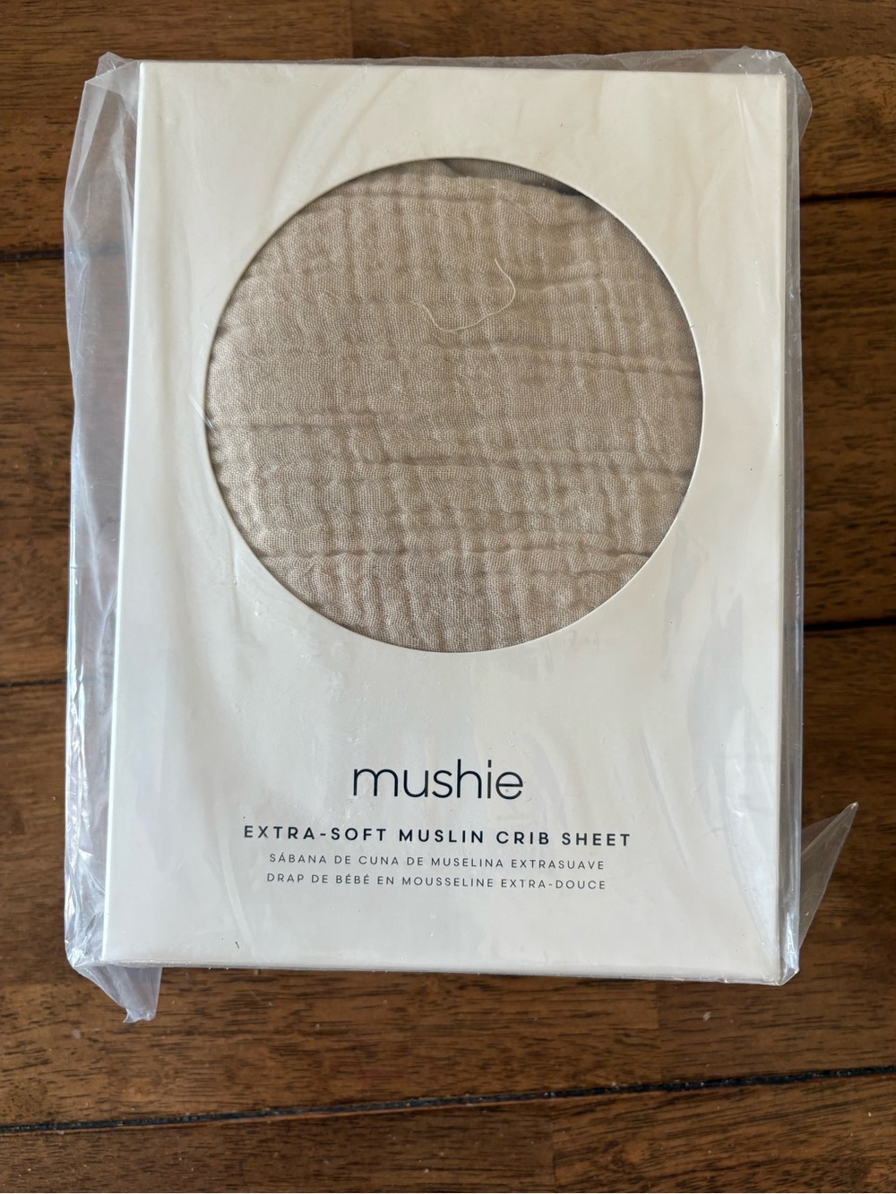 Mushie Extra-Soft Muslin Crib Sheet in Beige